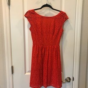 Orange deep bank dress